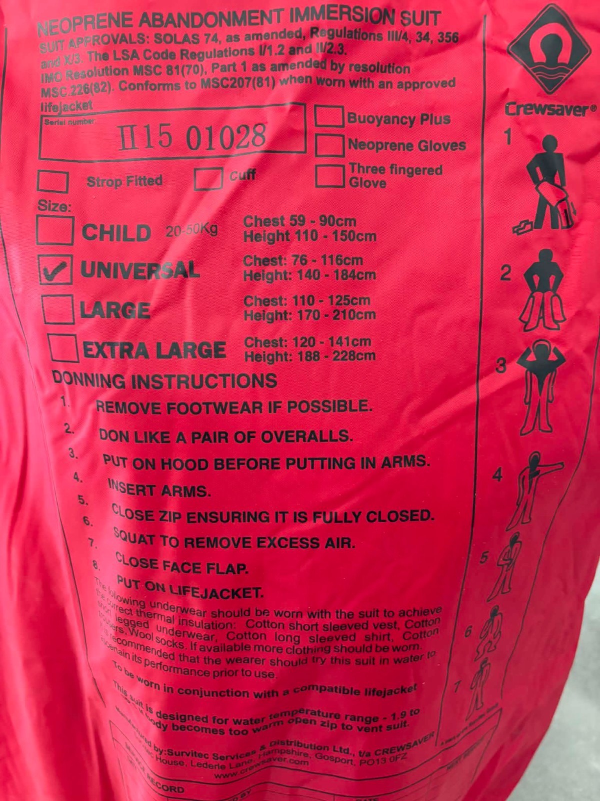 Crewsaver Neoprene Abandonment Immersion Suit / Dry Suit System — photo 3 of 4