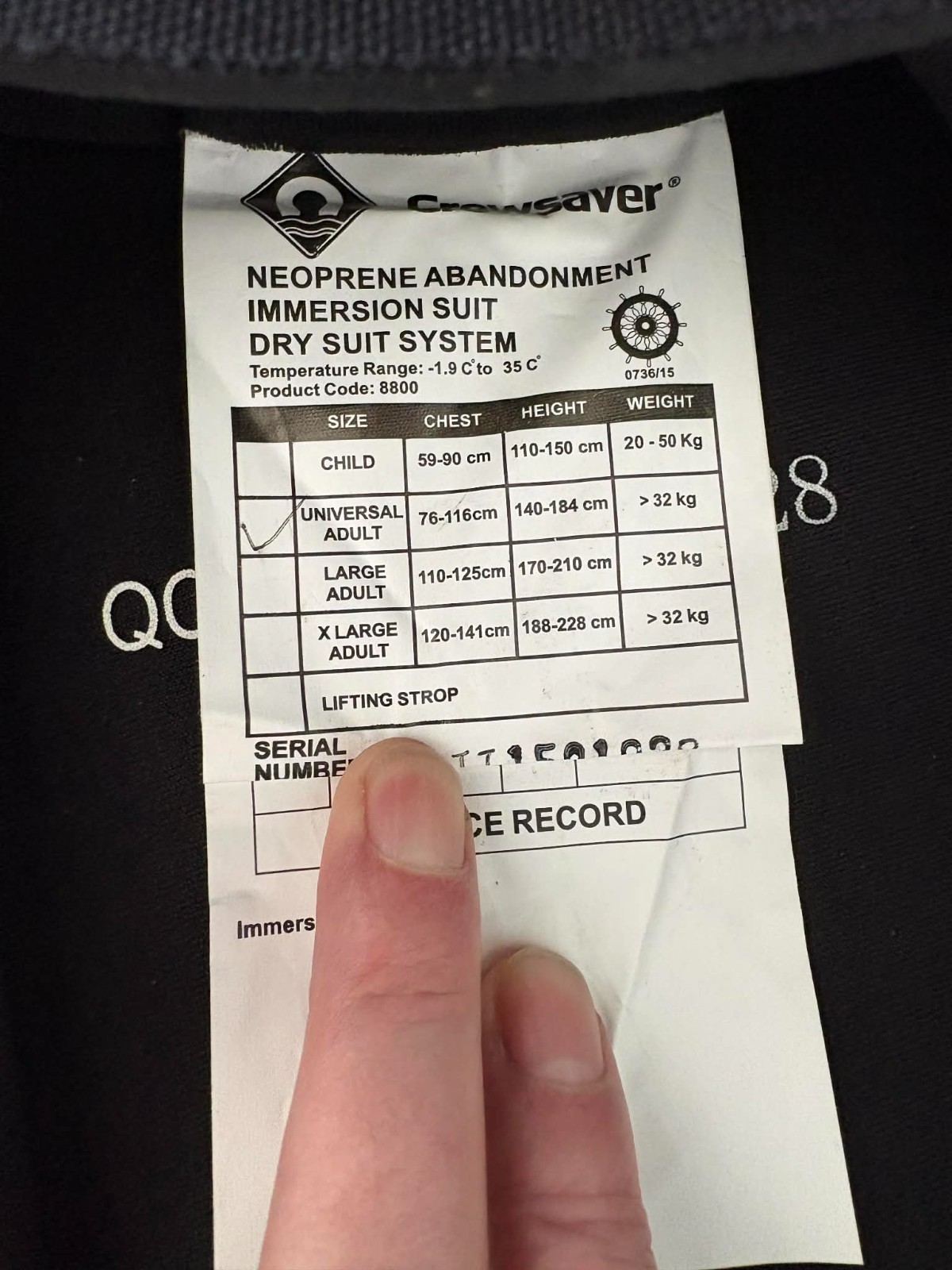 Crewsaver Neoprene Abandonment Immersion Suit / Dry Suit System — photo 4 of 4